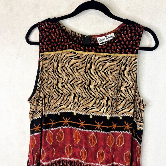 Sheri Martin Vintage Tribal Sleeveless Dress Plus Size 16‎ - Picture 3 of 8